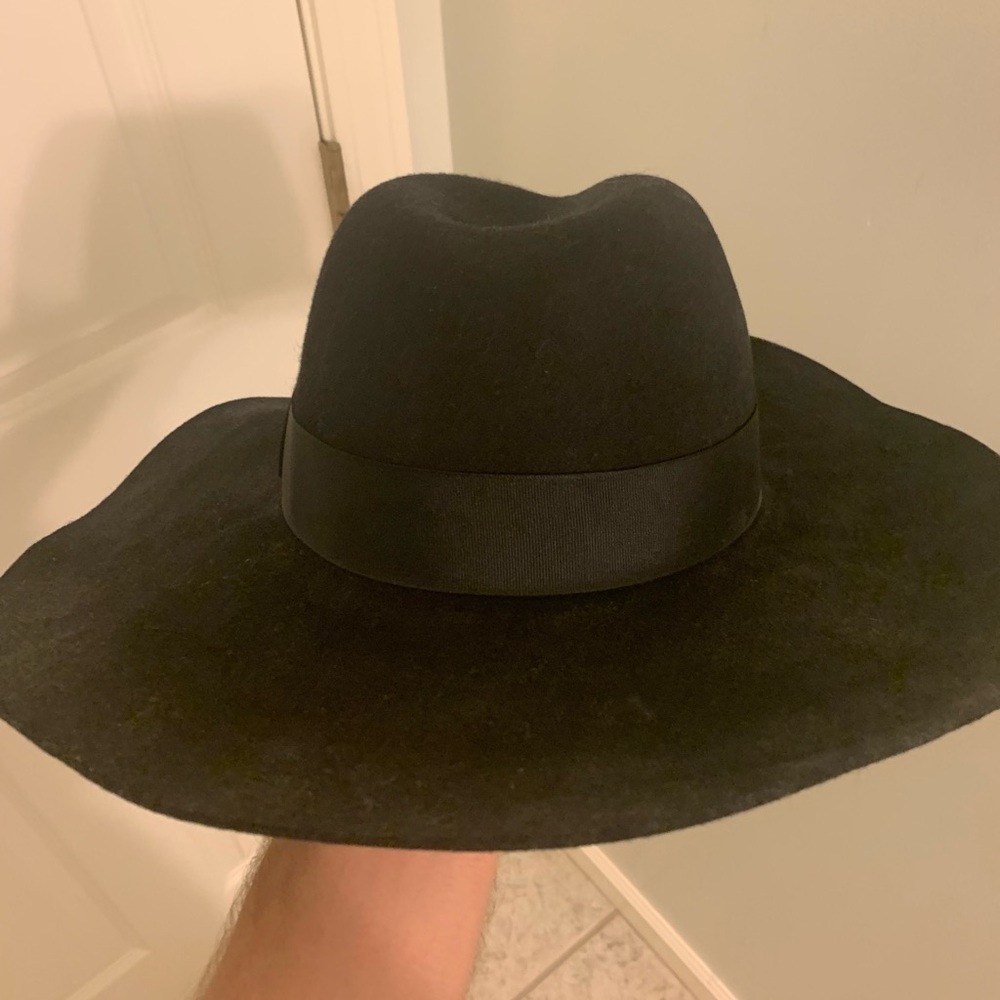 Allsaints wide rim black hat